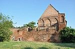 Elblg. Budynek dawnego Gimnazjum Elblskiego oraz fragment przedzamcza.