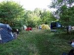 Trzciel. Namioty rozbijaliśmy w gęstwinie krzaków.