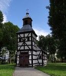 Święty Wojciech. W miejscowości obejrzeliśmy piękny szachulcowy kościółek p.w. św. Wojciecha.