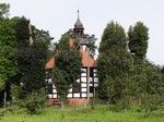 Gorzyca... i stanęliśmy przed szachulcowym kościołem p.w. Serca Pana Jezusa.