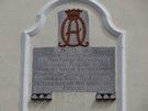 Wyszków, tablica erekcyjna barokowej świątyni pw. Podwyższenia Krzyża Świętego z 1788 roku.