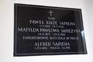 Siedliska. Tablica poświęcona fundatorowi kościoła pw. MB Nieustającej Pomocy.
