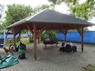Zduska Wola. Poranek na campingu.