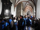Święty Krzyż. Oprowadzani przez przewodniczkę zwiedziliśmy klasztor.