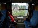 Przedział początkowo mieliśmy pełny, ale na stacji Łodzi Widzew trochę się rozluźniło, a później zostaliśmy sami.