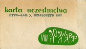 Karta uczestnictwa OWRP 1967 - stona 1.